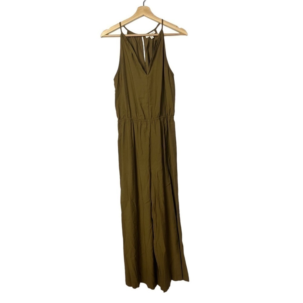 Prologue Olive Green V-Neck‎ Sleeveless Cropped Jumpsuit S